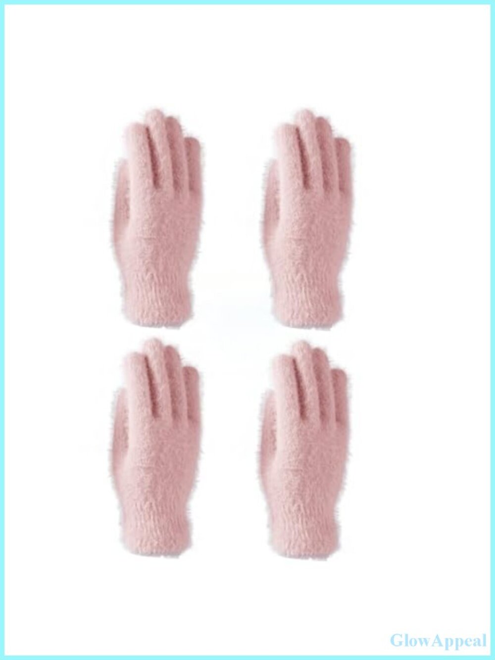 Women's Faux Fur Knit Stretchy Gloves Set of 2 Pairs Winter Running